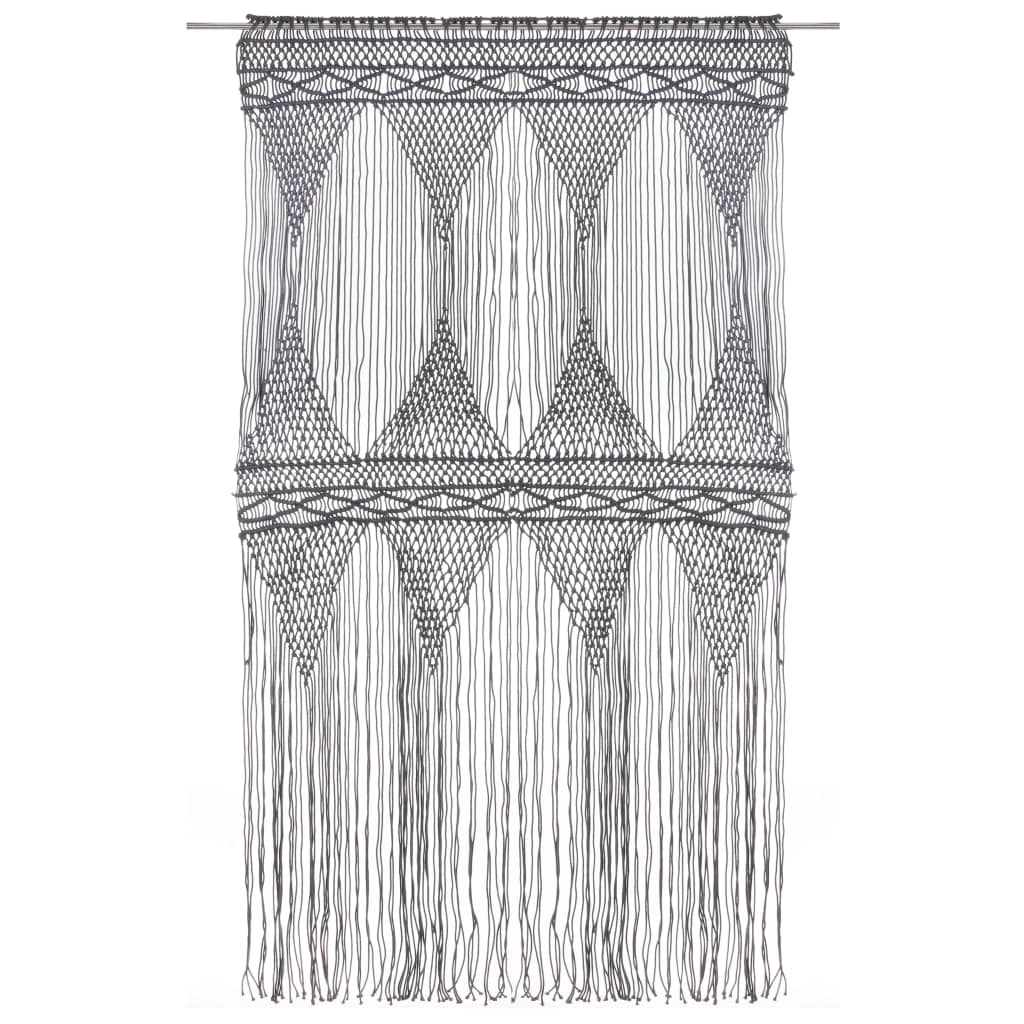 Makramé gardin antrasitt 140x240 cm bomull