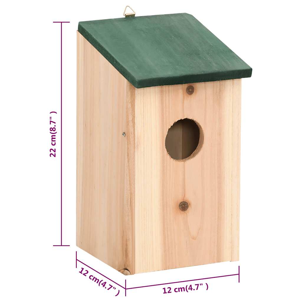 Fuglehus 10 stk heltre gran 12x12x22 cm vidaXL