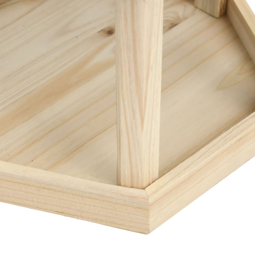 Fuglemater åttekantet heltre gran 33x30 cm vidaXL