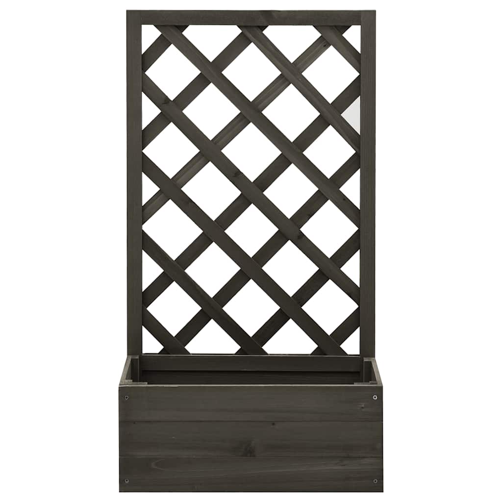 Blomsterkasse med espalier grå 50x25x90 cm heltre gran vidaXL