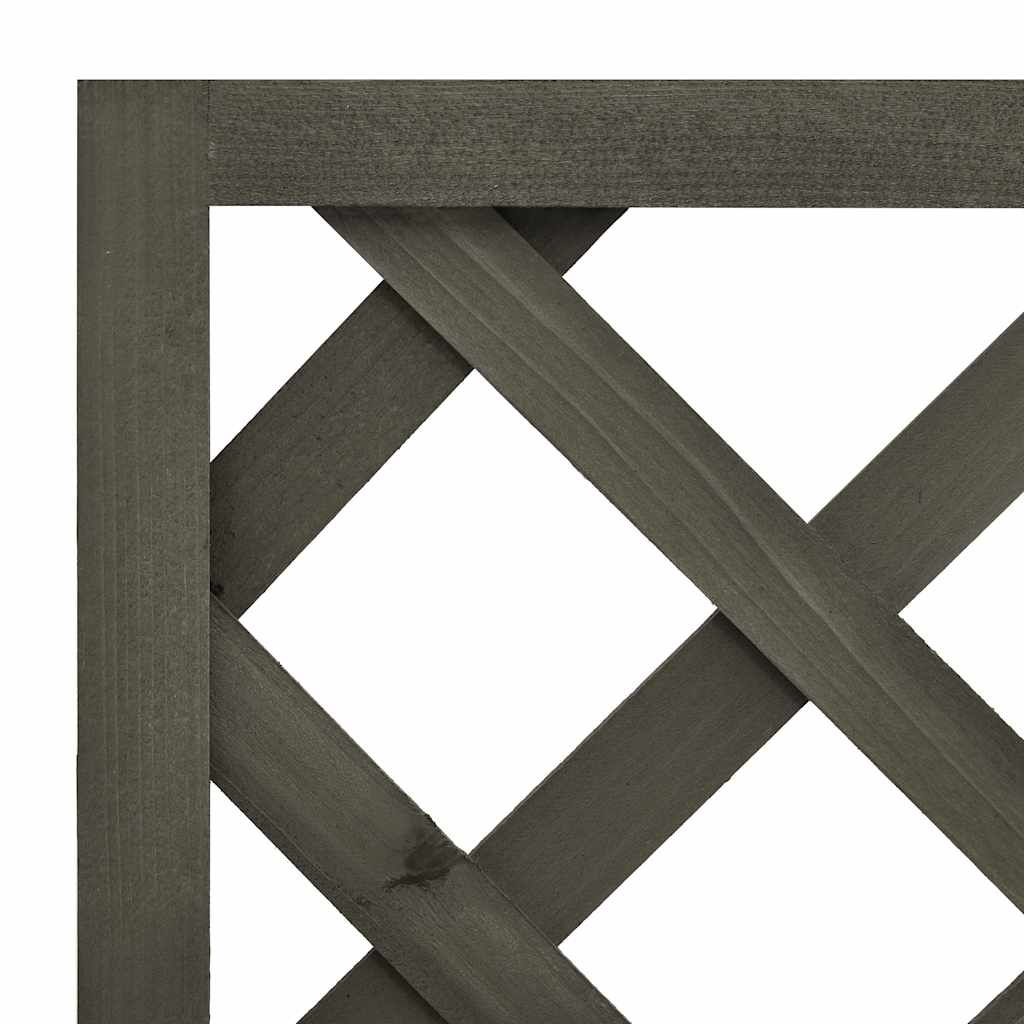Blomsterkasse med espalier grå 50x25x90 cm heltre gran vidaXL