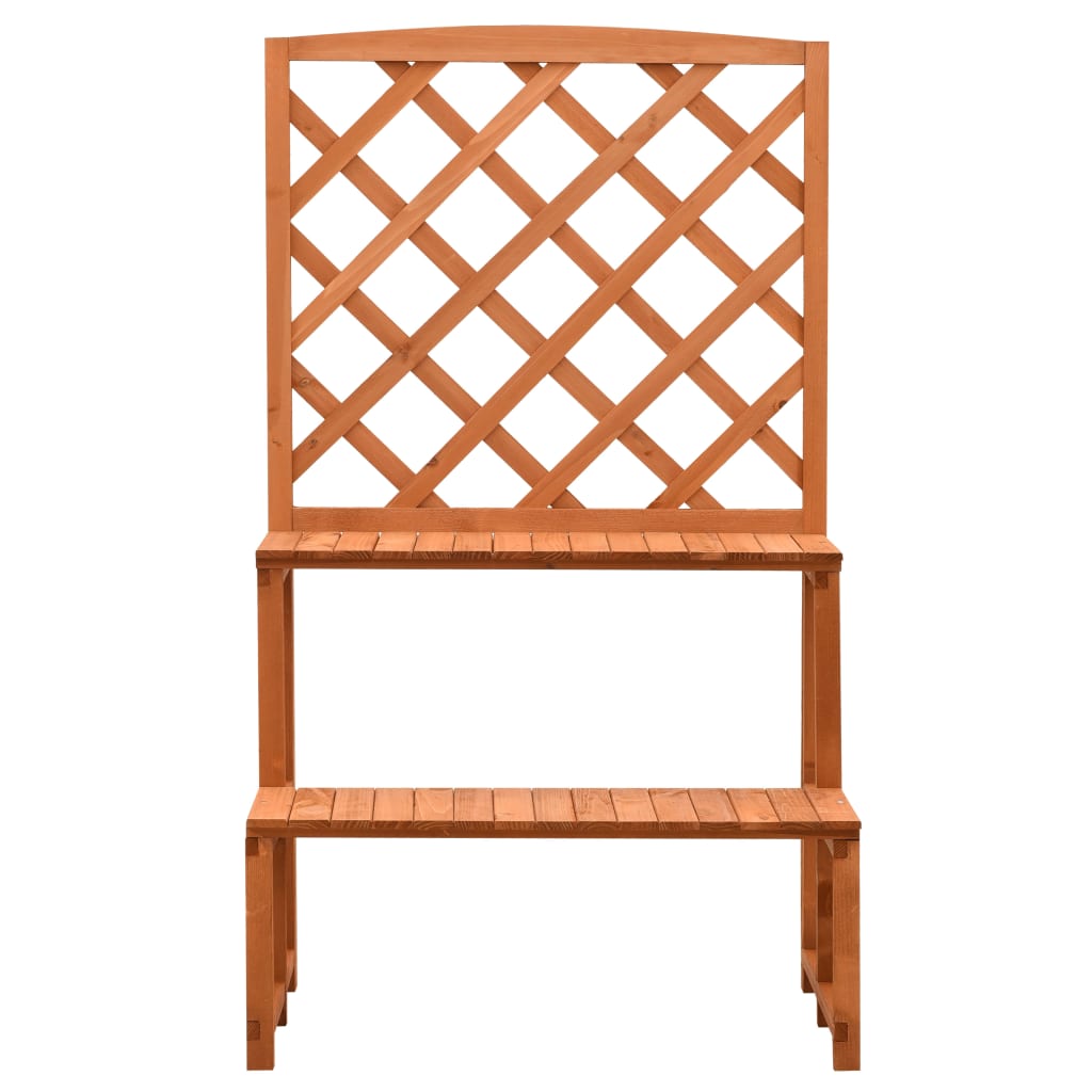 Plantestativ med espalier oransje 70x42x120 cm heltre gran vidaXL
