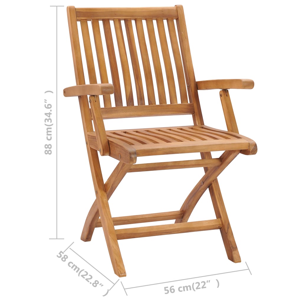 Klappstoler 2 stk heltre teak