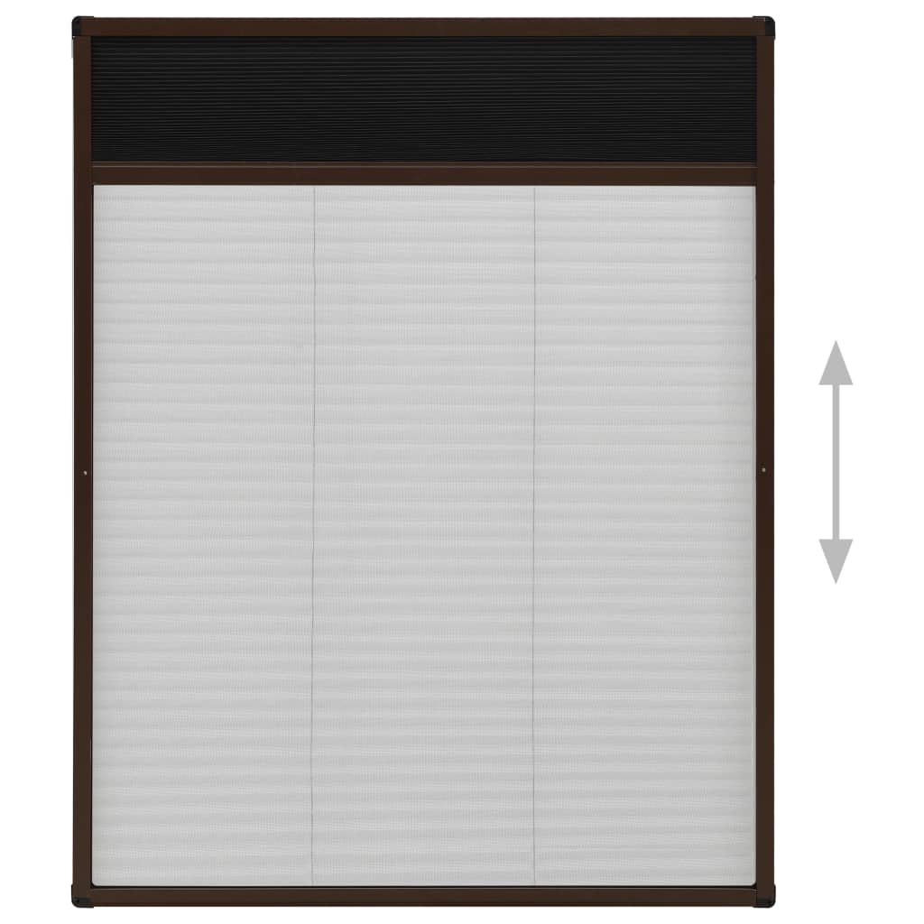 Plissert insektskjerm for vindu aluminium brun 60x80 cm vidaXL