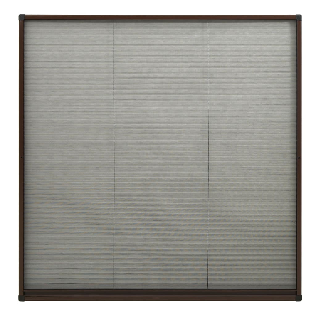 Plissert insektskjerm for vindu aluminium brun 120x120 cm vidaXL