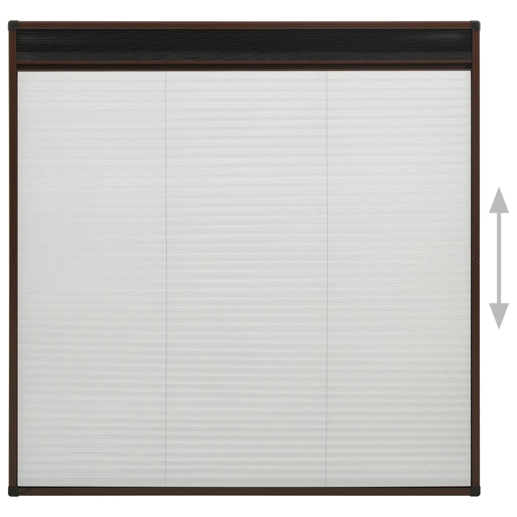 Plissert insektskjerm for vindu aluminium brun 120x120 cm vidaXL