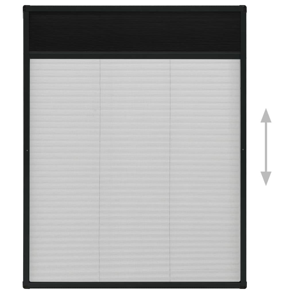 Plissert insektskjerm for vindu aluminium antrasitt 80x100 cm vidaXL