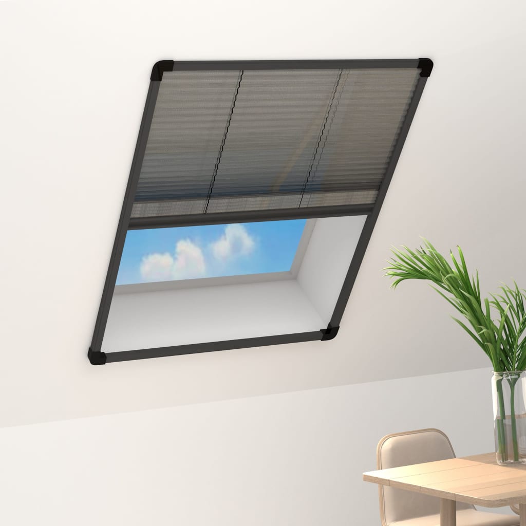 Plissert insektskjerm for vindu aluminium antrasitt 80x100 cm vidaXL