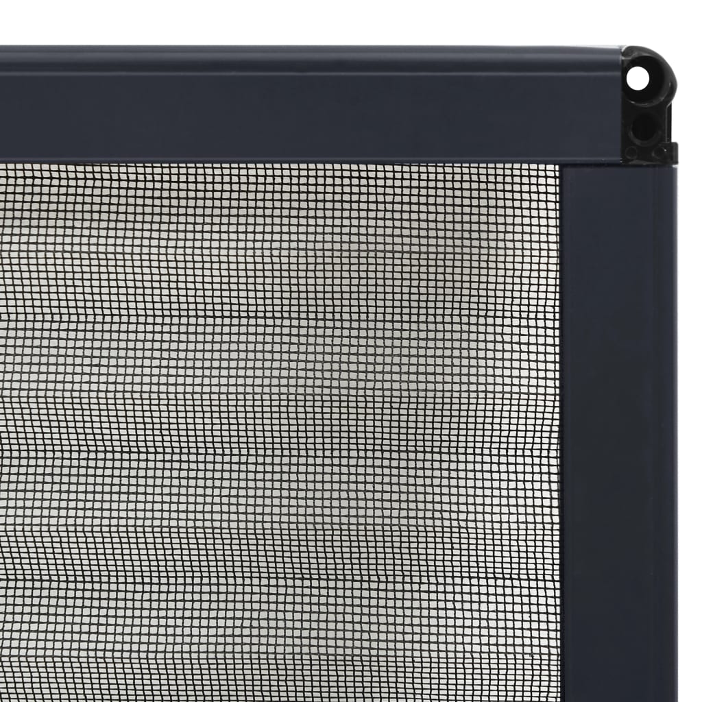 Plissert insektskjerm for vindu aluminium antrasitt 80x120 cm
