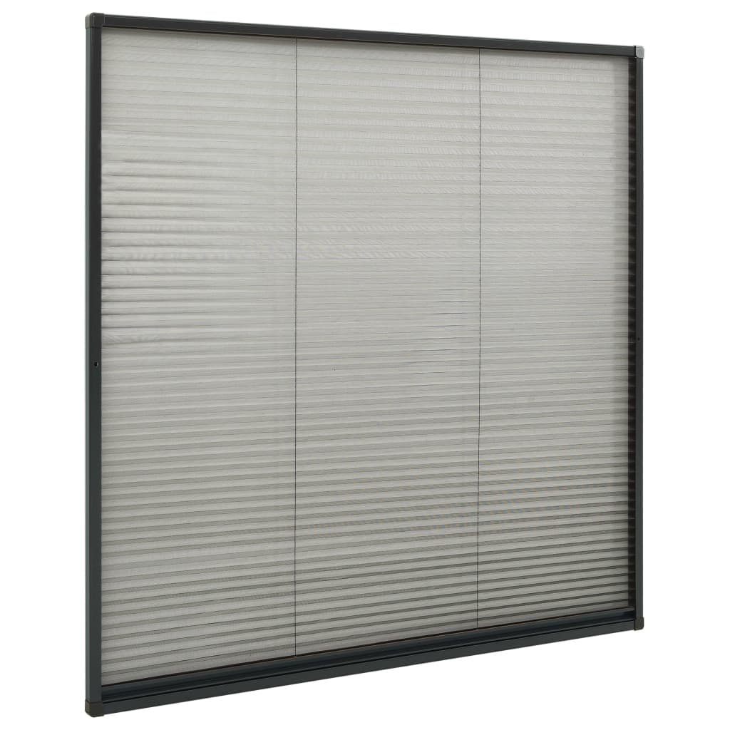 Plissert insektskjerm for vindu aluminium antrasitt 120x120 cm vidaXL