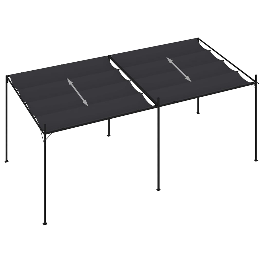 Paviljong med uttrekkbart tak 600x300x233 cm antrasitt vidaXL