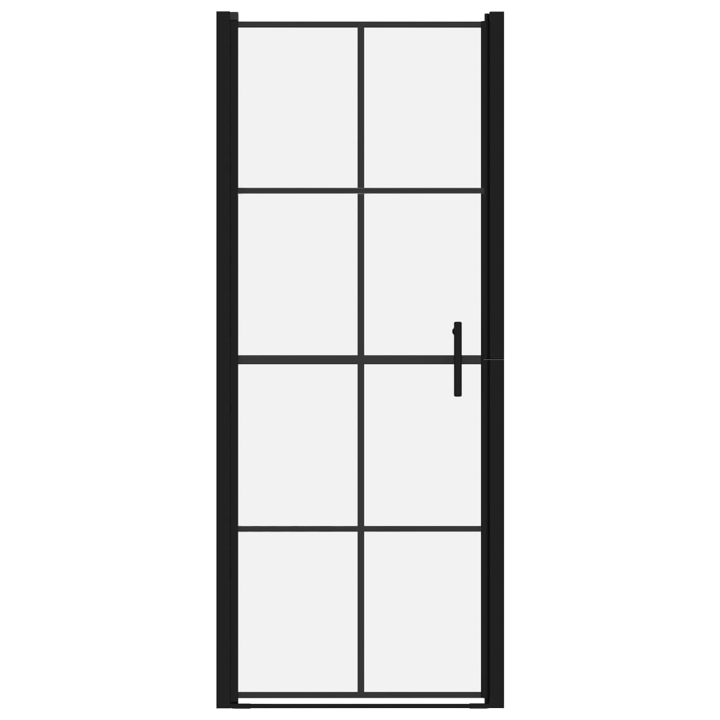 Dusjdør herdet glass 91x195 cm svart