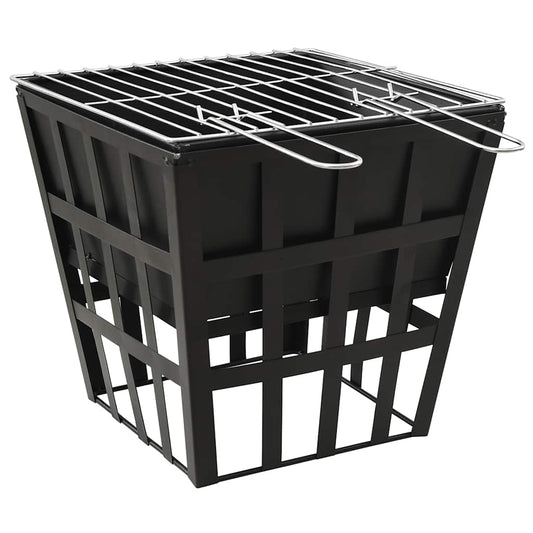 2-i-1 bålfat og grill 34x34x48 cm stål vidaXL