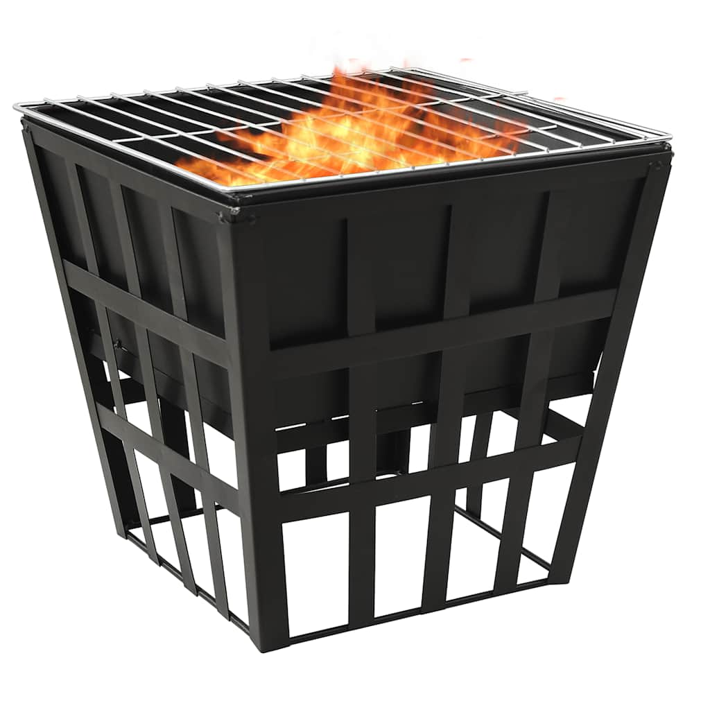2-i-1 bålfat og grill 34x34x48 cm stål vidaXL