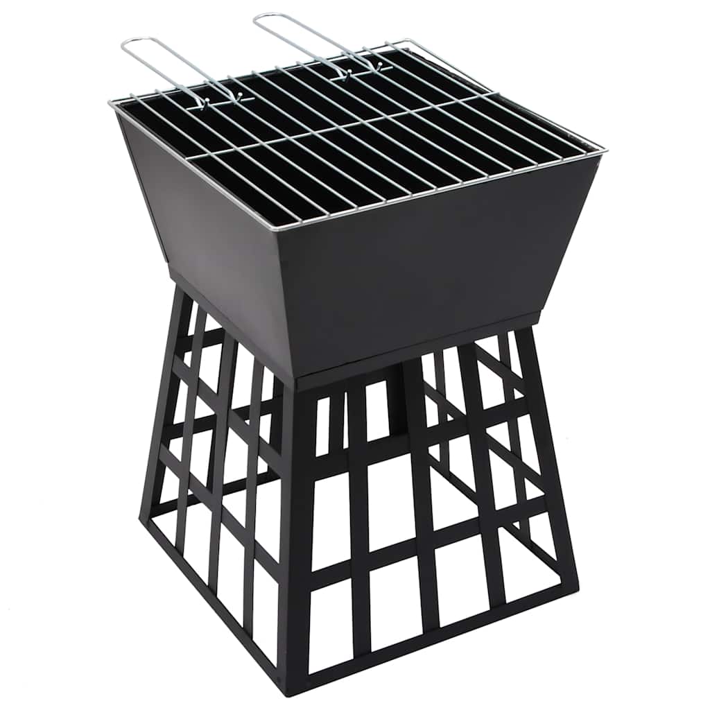 2-i-1 bålfat og grill 34x34x48 cm stål vidaXL