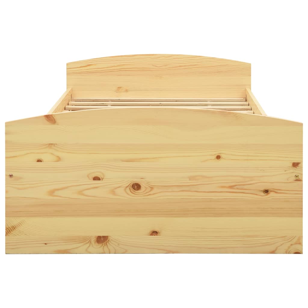 Sengeramme med 2 skuffer heltre furu 90x200 cm