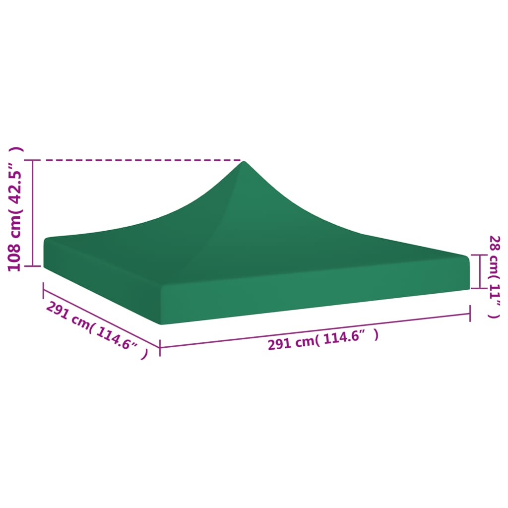 Teltduk for festtelt 3x3m grønn 270 g/m²
