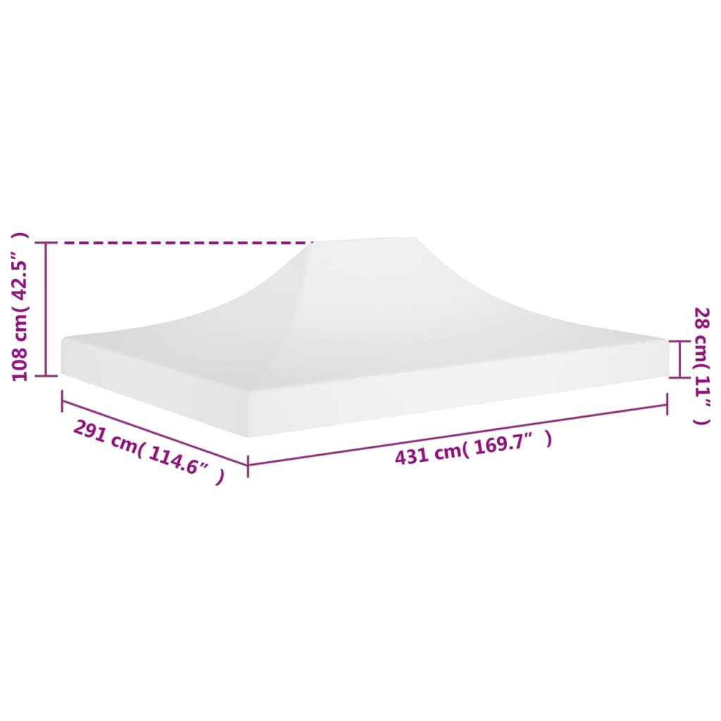 Teltduk for festtelt 4,5x3 m hvit 270 g/m²