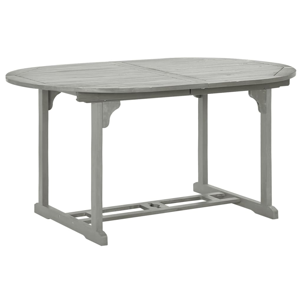 5-delt hagespisesett (150-200) x 100 cm heltre akasie grå