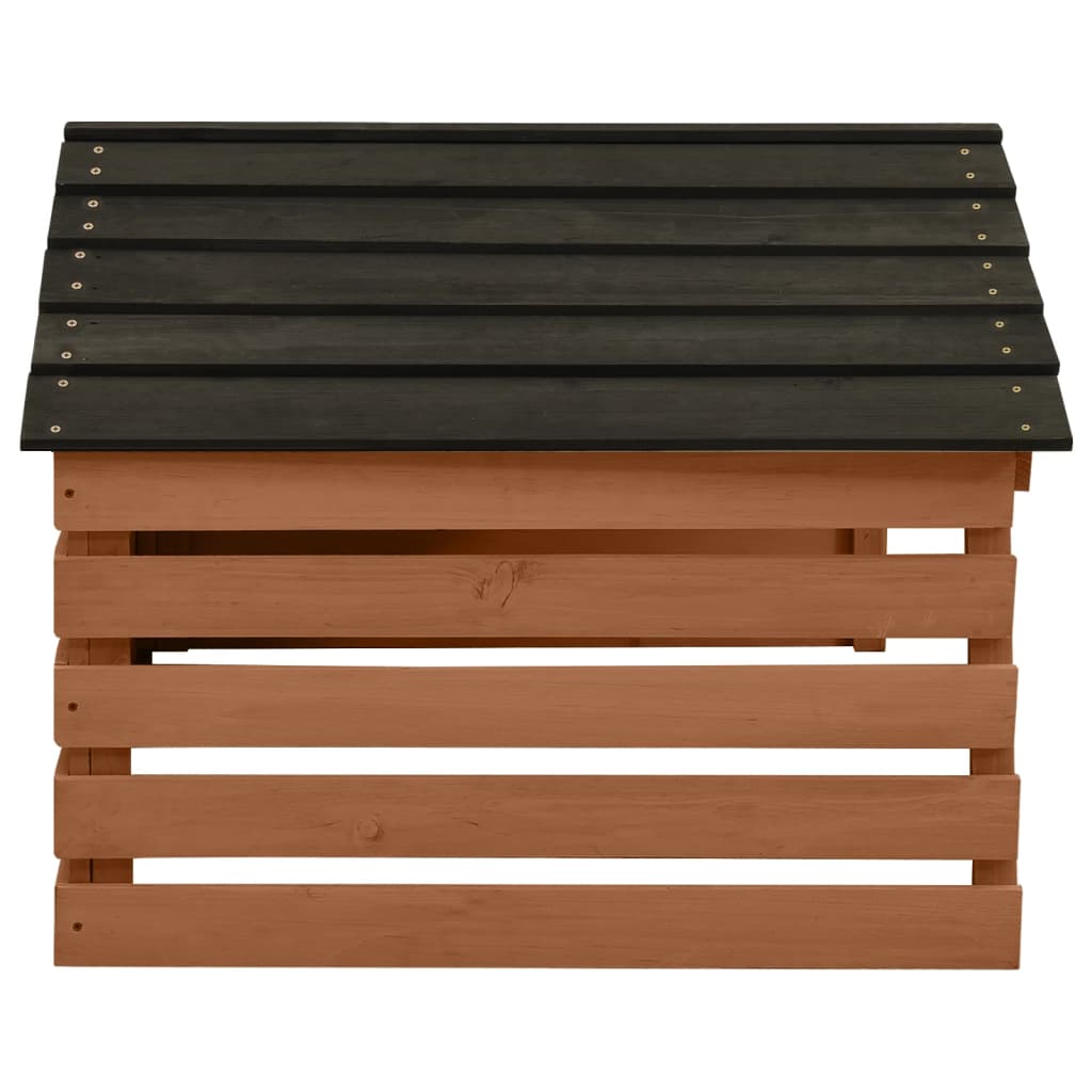 Gressklipperhus svart og brun 78x74x54 cm gran