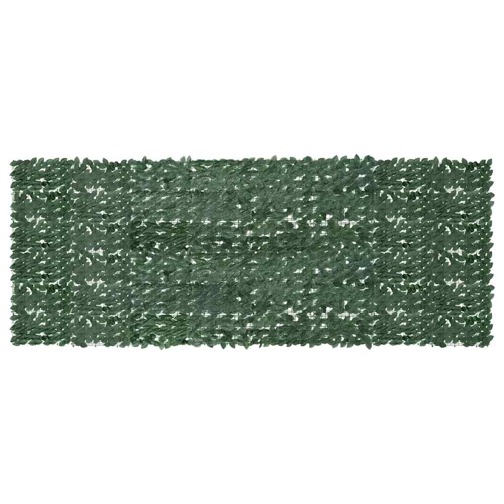 Balkongskjerm med mørkegrønne blader 400x150 cm