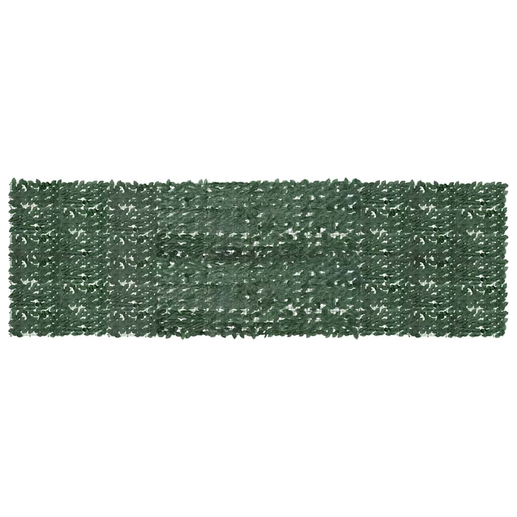 Balkongskjerm med mørkegrønne blader 500x150 cm