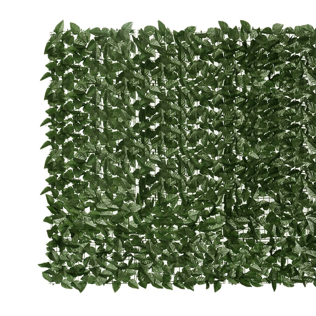 Balkongskjerm med mørkegrønne blader 600x150 cm