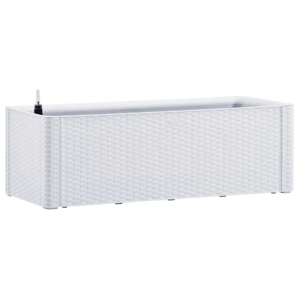Høybed med selvvanningssystem hvit 100x43x33 cm