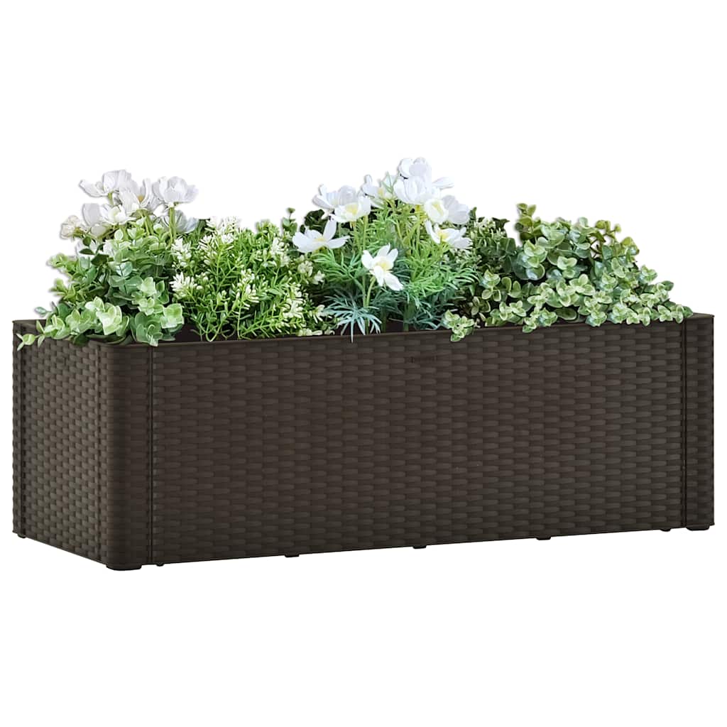 Høybed med selvvanningssystem mocca 100x43x33 cm vidaXL