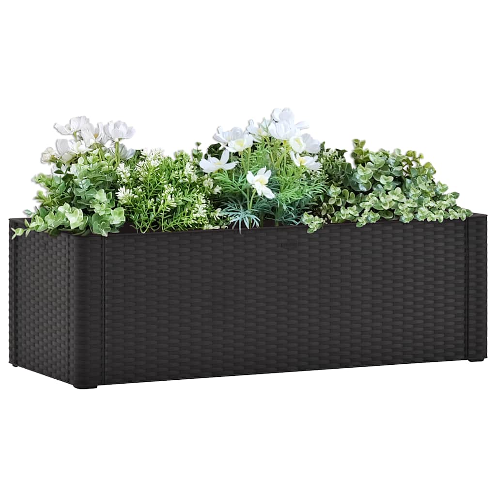 Høybed med selvvanningssystem antrasitt 100x43x33 cm vidaXL
