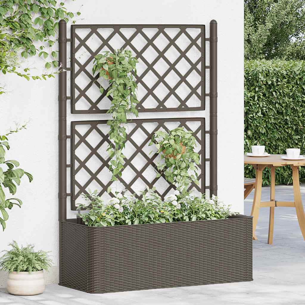 Høybed med espalier og selvvanningssystem mocca vidaXL