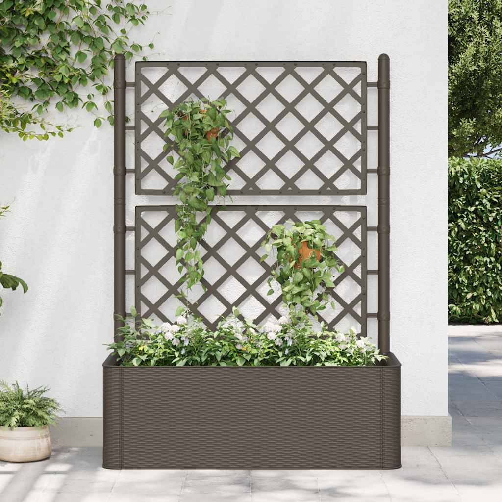 Høybed med espalier og selvvanningssystem mocca vidaXL