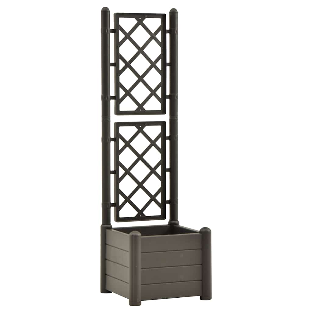 Plantekasse med espalier 43x43x142 cm PP antrasitt