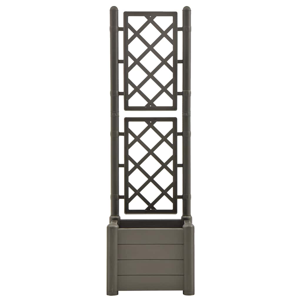 Plantekasse med espalier 43x43x142 cm PP antrasitt