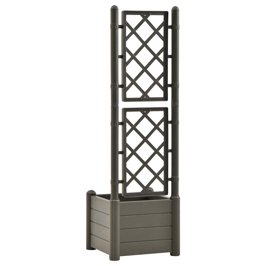 Plantekasse med espalier 43x43x142 cm PP antrasitt