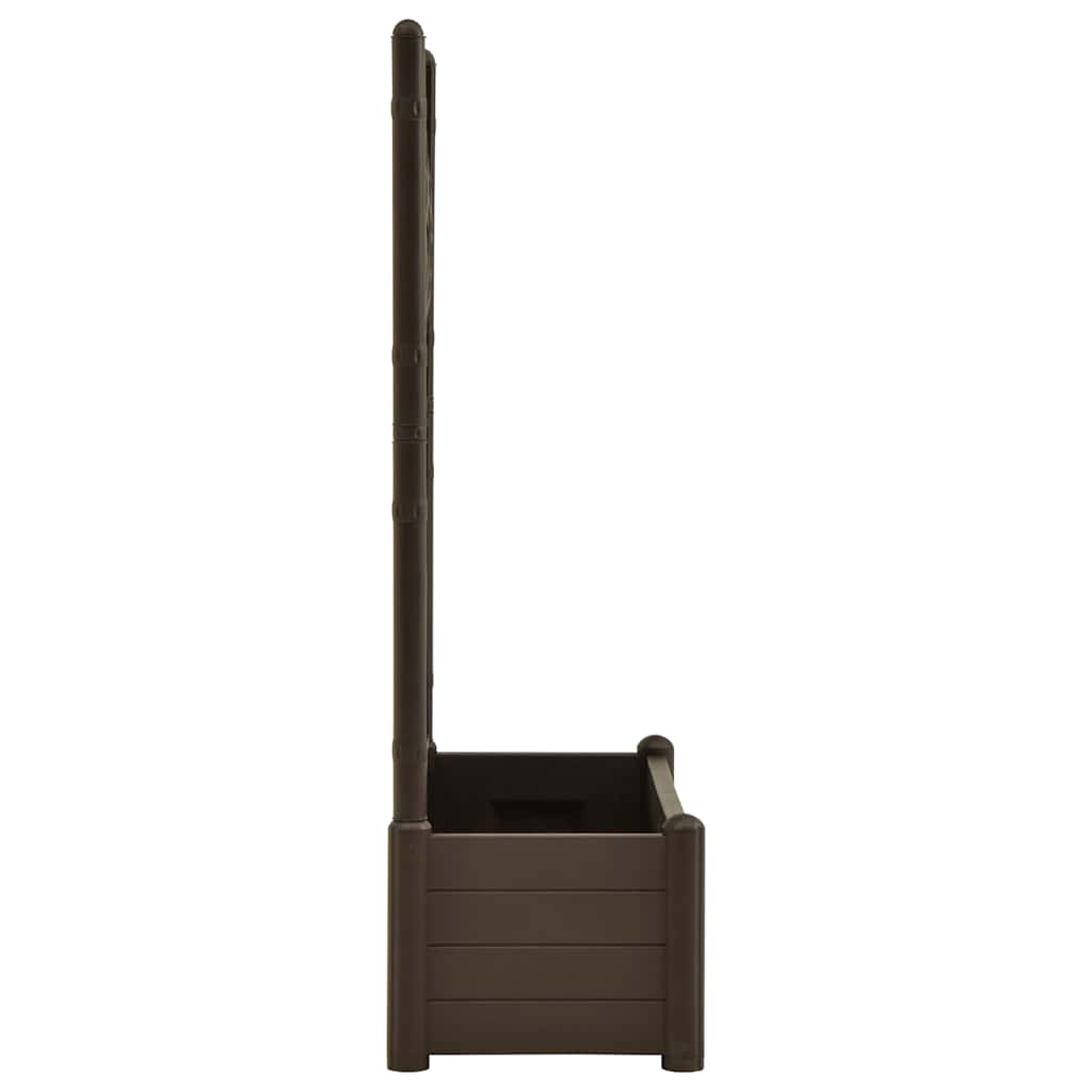 Plantekasse med espalier 100x43x142 cm PP mocca