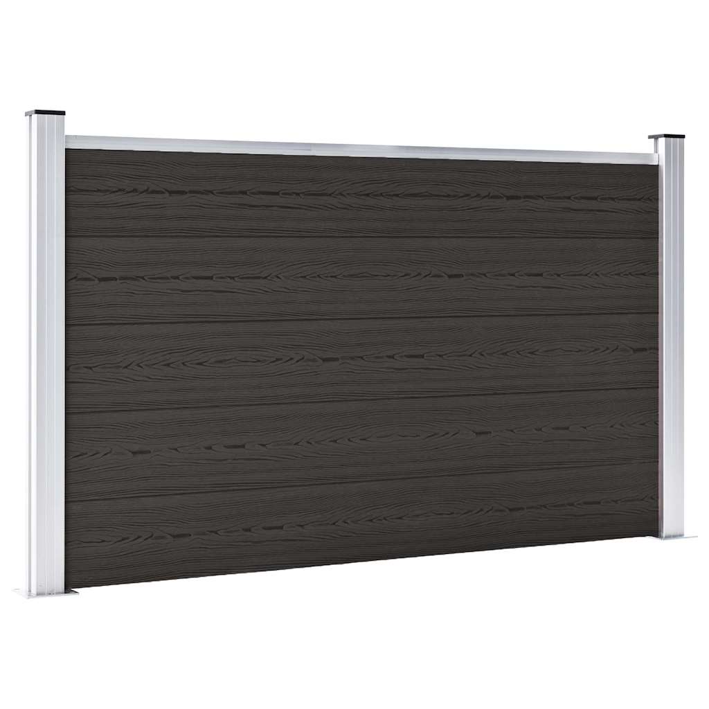 Gjerdepanel WPC 180x105 cm svart vidaXL