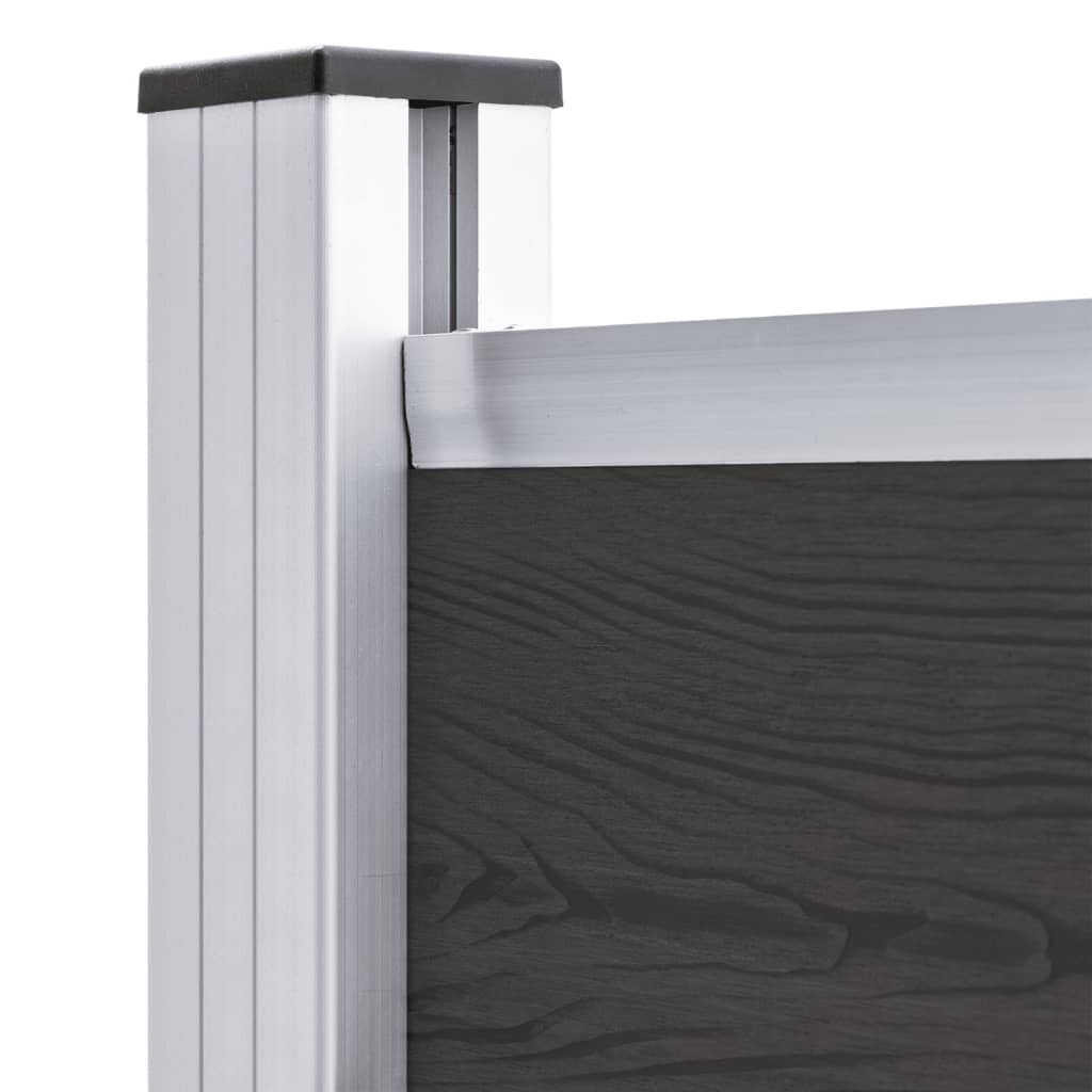 Gjerdepanel WPC 95x186 cm svart