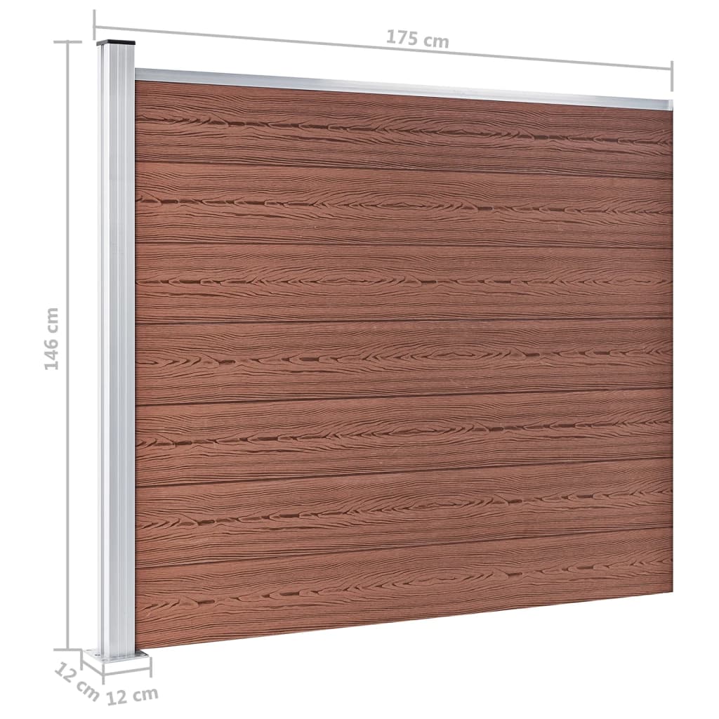Gjerdepanel WPC 175x146 cm brun