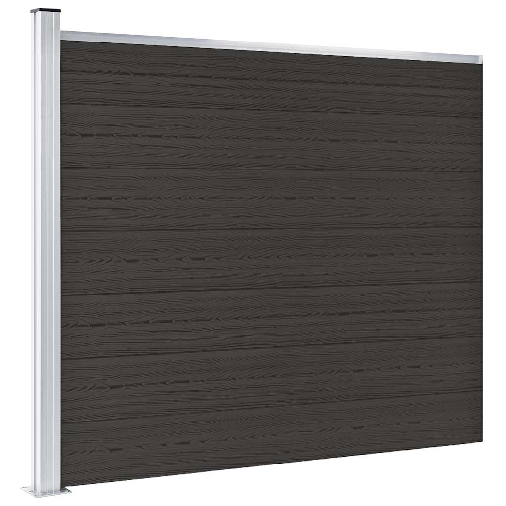 Gjerdepanel WPC 175x146 cm svart vidaXL