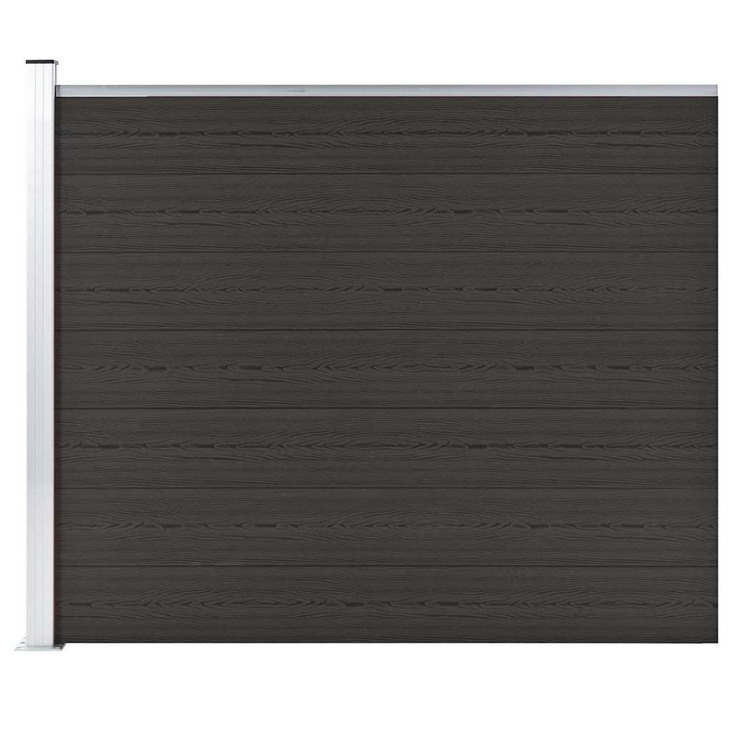 Gjerdepanel WPC 175x146 cm svart vidaXL
