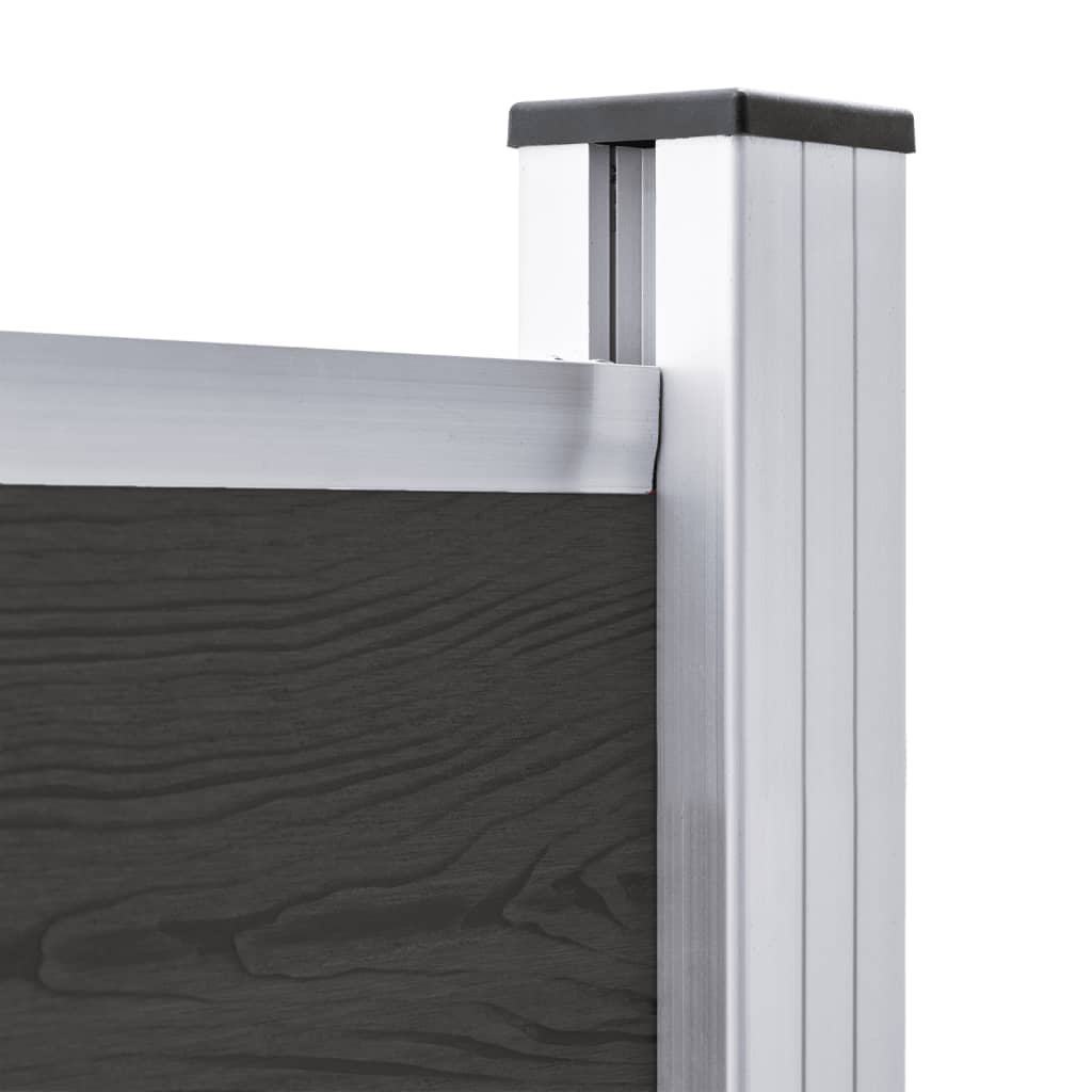 Gjerdepanel WPC 175x146 cm svart