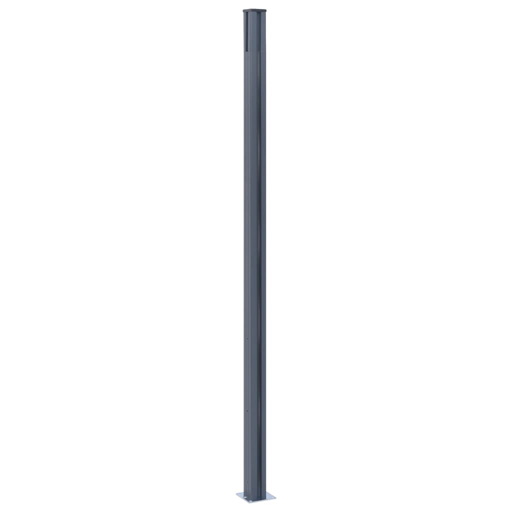 Gjerdestolper 2 stk mørkegrå 185 cm aluminium vidaXL