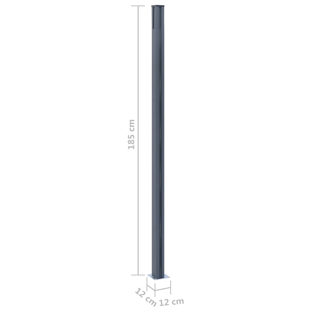 Gjerdestolper 2 stk mørkegrå 185 cm aluminium vidaXL