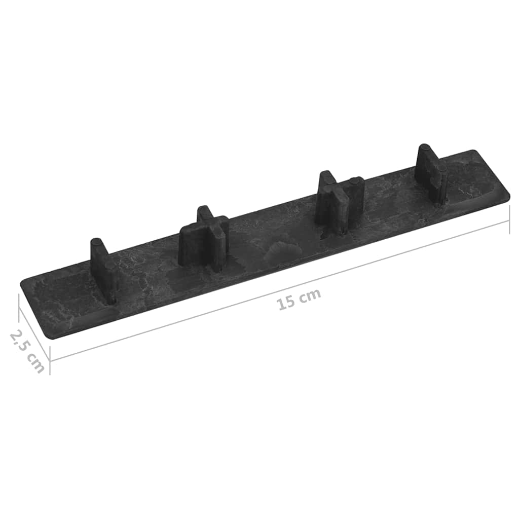 Endehetter for terrasebord 10 stk svart plast vidaXL