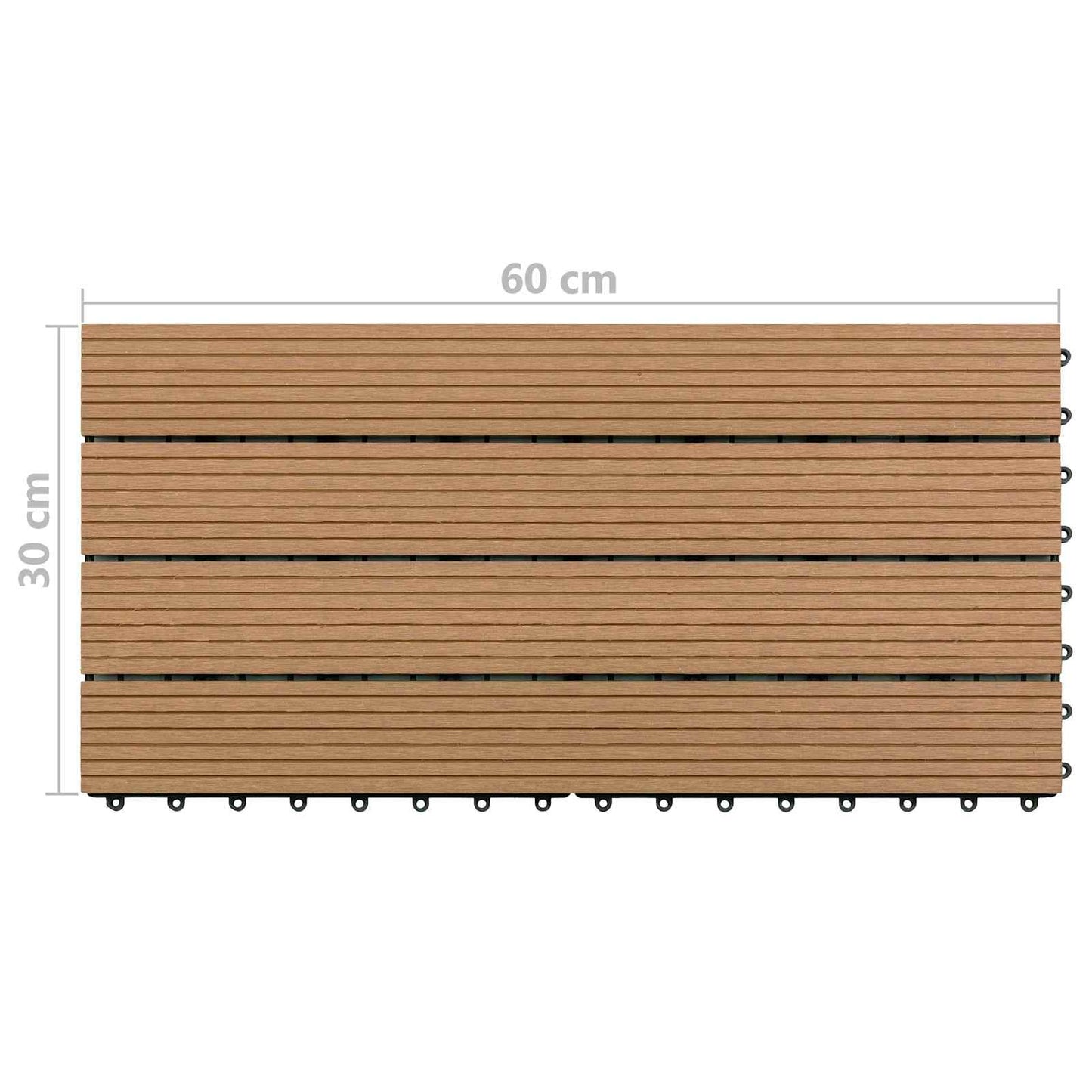 Terrasseflis 6 pcs Brun 60 x 30 cm WPC