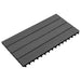 Terrasseflis 6 pcs Svart 60 x 30 cm WPC