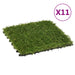 Kunstige gressmatter 11 stk grønn 30x30 cm