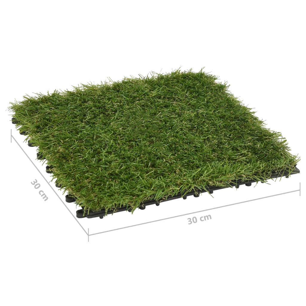 Kunstige gressmatter 22 stk grønn 30x30 cm