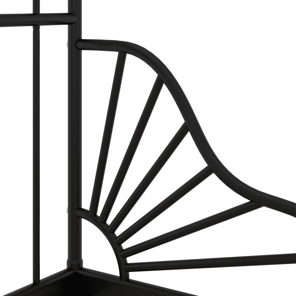 Utvidbar sengeramme svart metall 80x130/200 cm